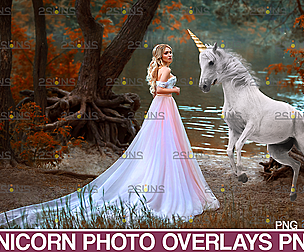 Unicorn digital background & Horse png