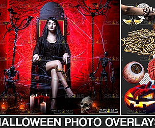 Halloween overlay &Halloween clipart: Skull png
