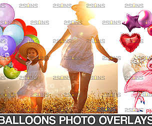 Balloons clip art & Rose balloon overlay photoshop