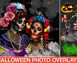 Halloween overlay & pumpkin,Smoke