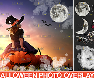 Halloween clipart & Photoshop overlay