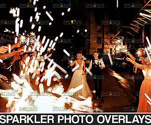 Sparkler overlay &  wedding sparkler overlays,
