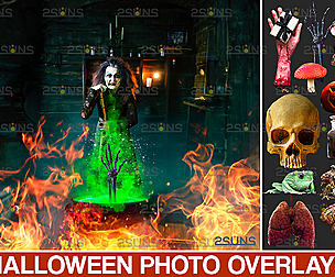 Halooween photoshop overlay & Burn overlays
