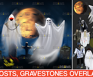 Halloween clipart & Photoshop overlay