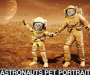 Astronaut Pet portrait template, & Digital pet