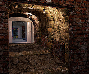 Military modular bunker with props