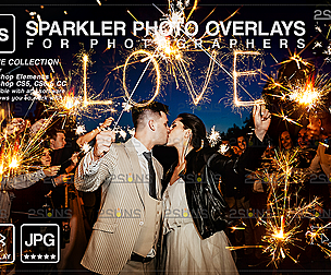 Wedding sparkler overlay & Photoshop overlay