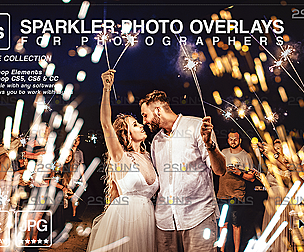 Wedding sparkler overlay & Photoshop overlay