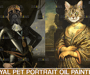 Royal pet portrait & Pet portrait background