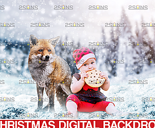 Christmas digital backdrop & Christmas overlay