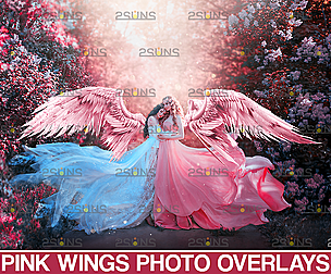 Digital angel wings : Pink angel wings