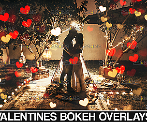 Valentine overlay & Photoshop overlay, Bokeh