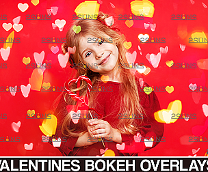 Valentines overlay photoshop & Bokeh heart