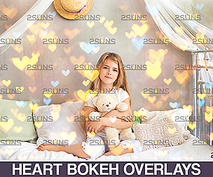 Valentine overlay & Photoshop overlay, Bokeh heart