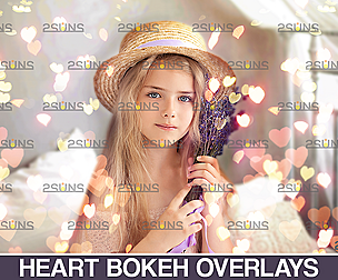 Valentine overlay & Photoshop overlay, Bokeh heart