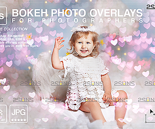 Valentine overlay & Photoshop overlay: Bokeh heart
