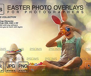 Digital Easter overlay & Easter bunny overlay