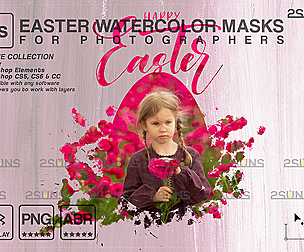 Digital Easter Watercolor overlay & Frame png