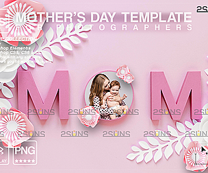 Mothers day cards template & Mothers day overlay