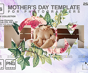 Mothers day cards template & Mothers day overlay