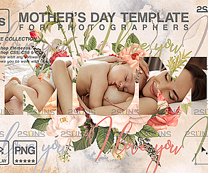 Mothers day cards template & Mothers day overlay
