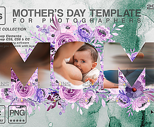 Mothers day cards template & Mothers day overlay