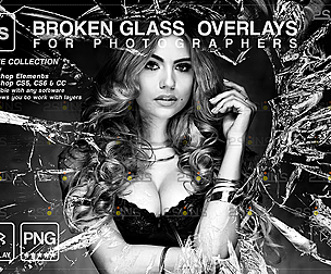 Broken Glass Photoshop Overlay & Halloween overlay