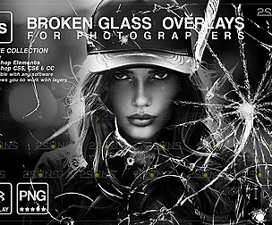 Broken Glass Photoshop Overlay & Halloween