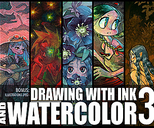 Drawing with ink and watercolor 3