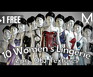 10 Realistic women's lingerie (MD + Clo3d)