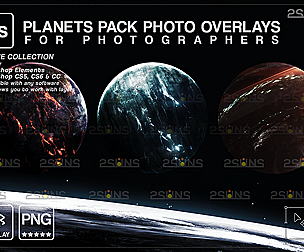 Planets Photoshop overlay & Galaxy backdrop