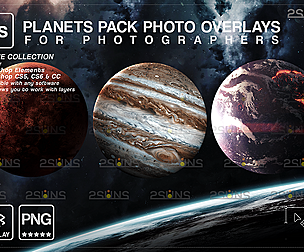 Planets Photoshop overlay & Galaxy backdrop