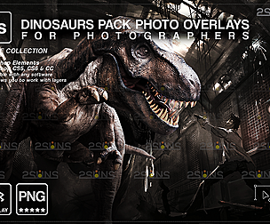 Dinosaur clipart & Photoshop overlay
