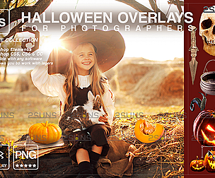 Halloween overlay & Halloween digital backdrop