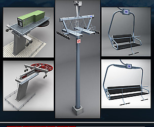 Ski lift mountain winter pack