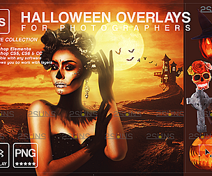 Halloween overlay & Halloween digital backdrop