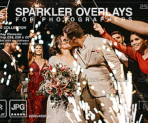 Sparkler overlay & Photoshop overlay: Gold overlay