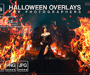 Burn overlays & Fire png, Photoshop overlay: