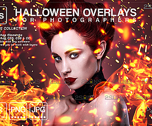 Burn overlays & Fire png, Photoshop overlay