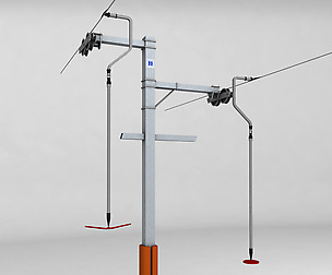 Ski lift pole rod