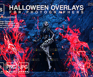 Burn overlays & Fire png, Photoshop overlay