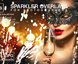 Sparkler overlay & Gold overlay, Photoshop overlay