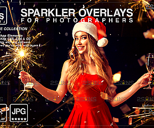 Christmas sparkler overlay & Photoshop overlay