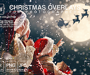 Christmas sparkler overlay & Christmas overlay