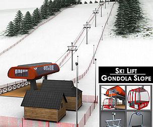 Ski slope lift gondola mountain large pack