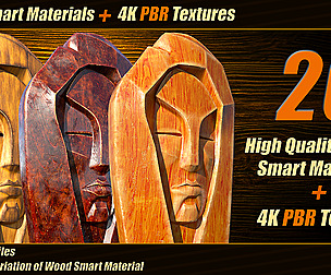 20 Wood Smart Material + 4k PBR Textures_VOL.02