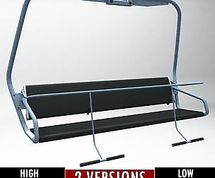 Ski lift chair low poly