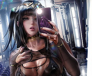 Tharja gym selfie