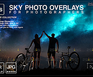 Night sky overlay & Photoshop overlay sunset