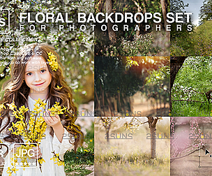 Floral Backdrop & Photoshop overlay